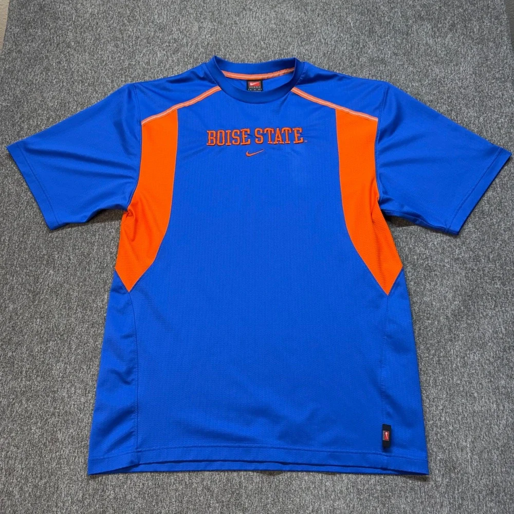 Nike Boise State Broncos Dri-FIT Shirt Mens Medium Blue Orange F5BLM 11863X